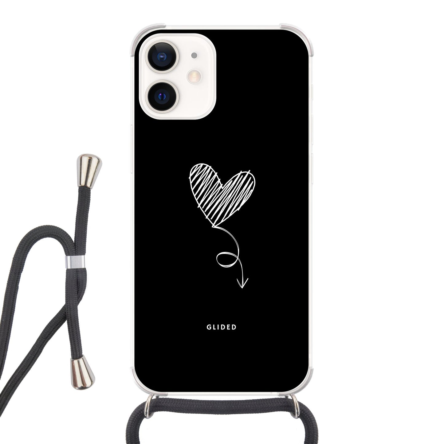 Dark Heart - iPhone 12 mini Handyhülle Crossbody case mit Band