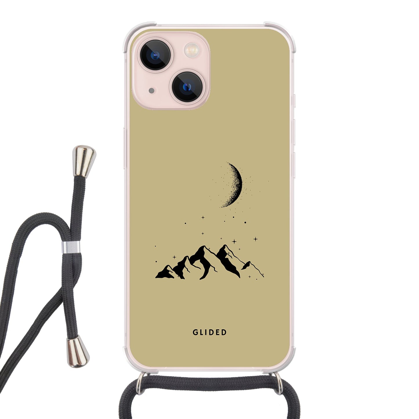 Lunar Peaks - iPhone 13 Handyhülle Crossbody case mit Band