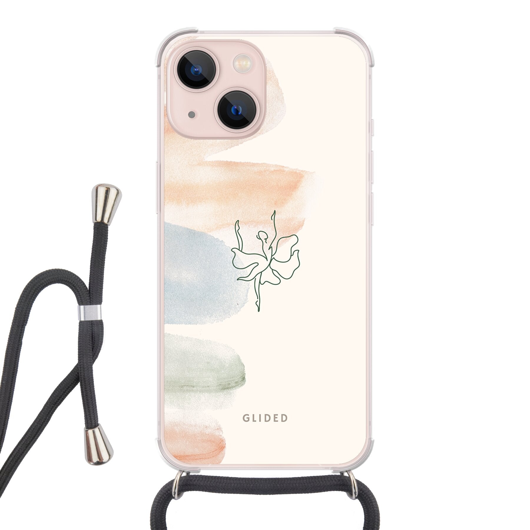 Aquarelle - iPhone 13 Handyhülle Crossbody case mit Band