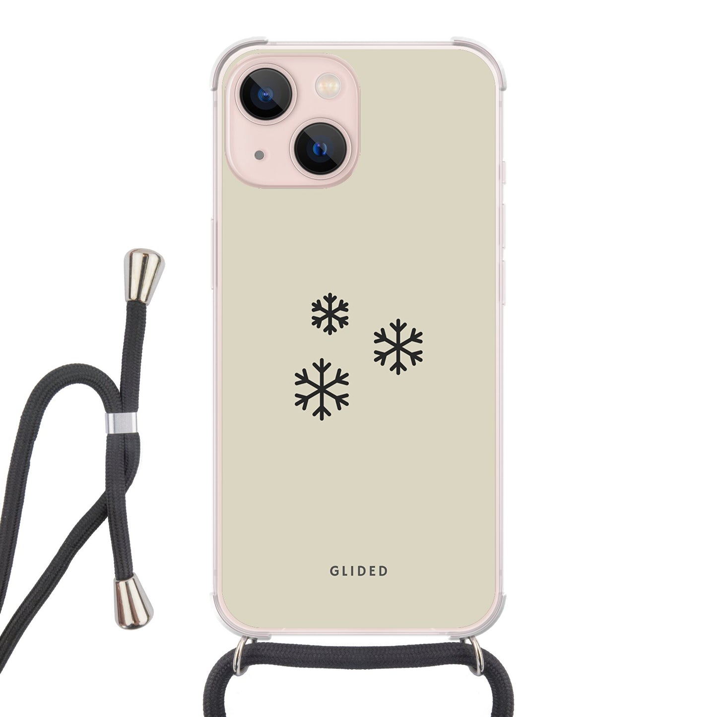 Snowflakes - iPhone 13 Handyhülle Crossbody case mit Band