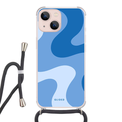 Blue Wave - iPhone 13 Handyhülle Crossbody case mit Band