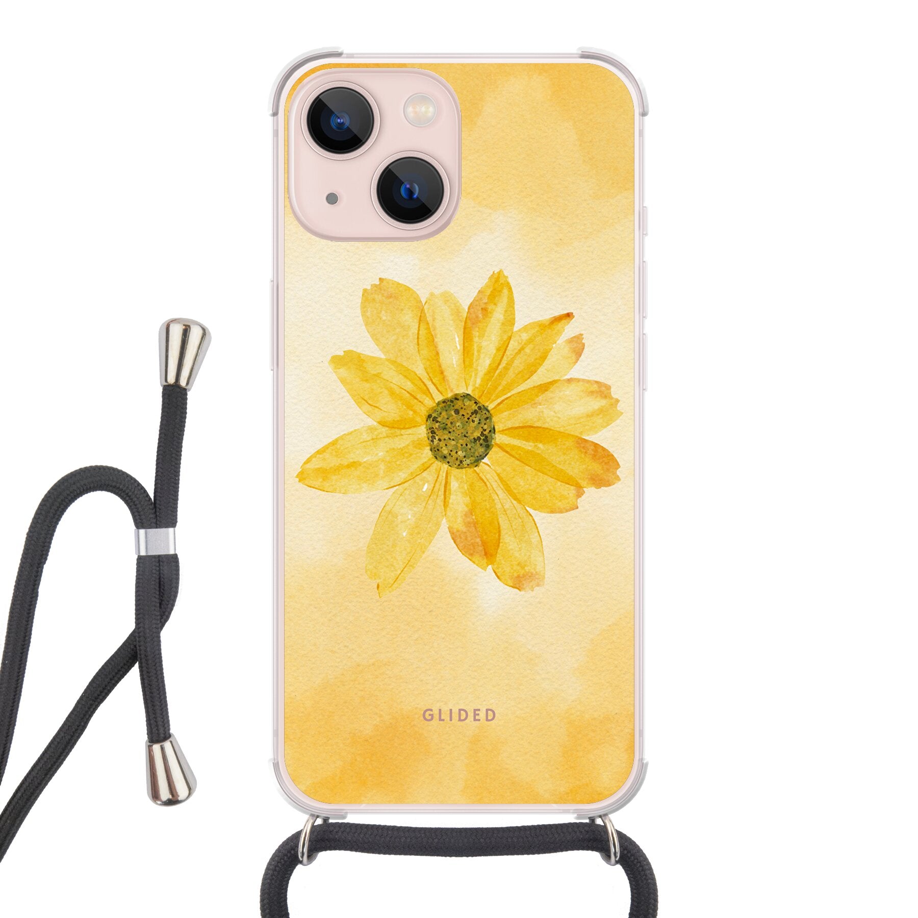 Yellow Flower - iPhone 13 Handyhülle Crossbody case mit Band