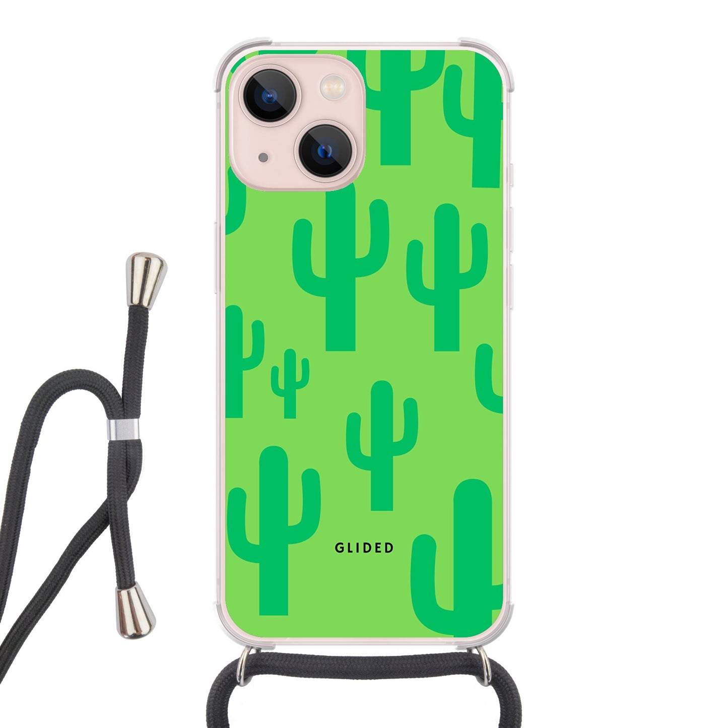 Cactus Spikes - iPhone 13 - Crossbody case mit Band