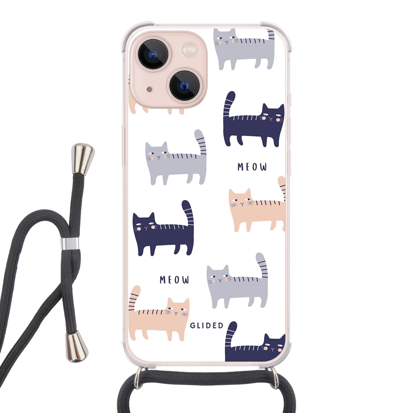 Purrfection - iPhone 13 Handyhülle Crossbody case mit Band