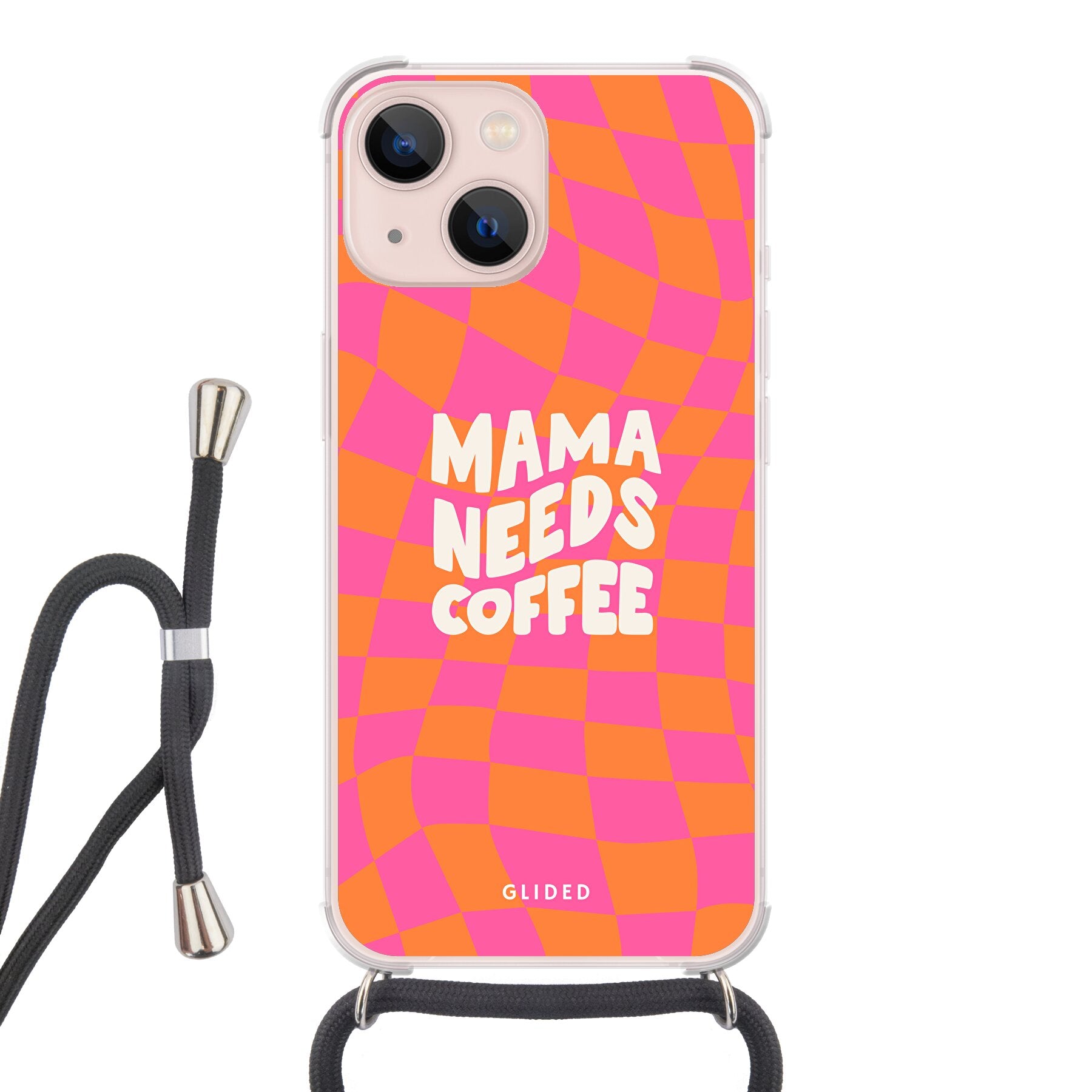 Coffee Mom - iPhone 13 - Crossbody case mit Band
