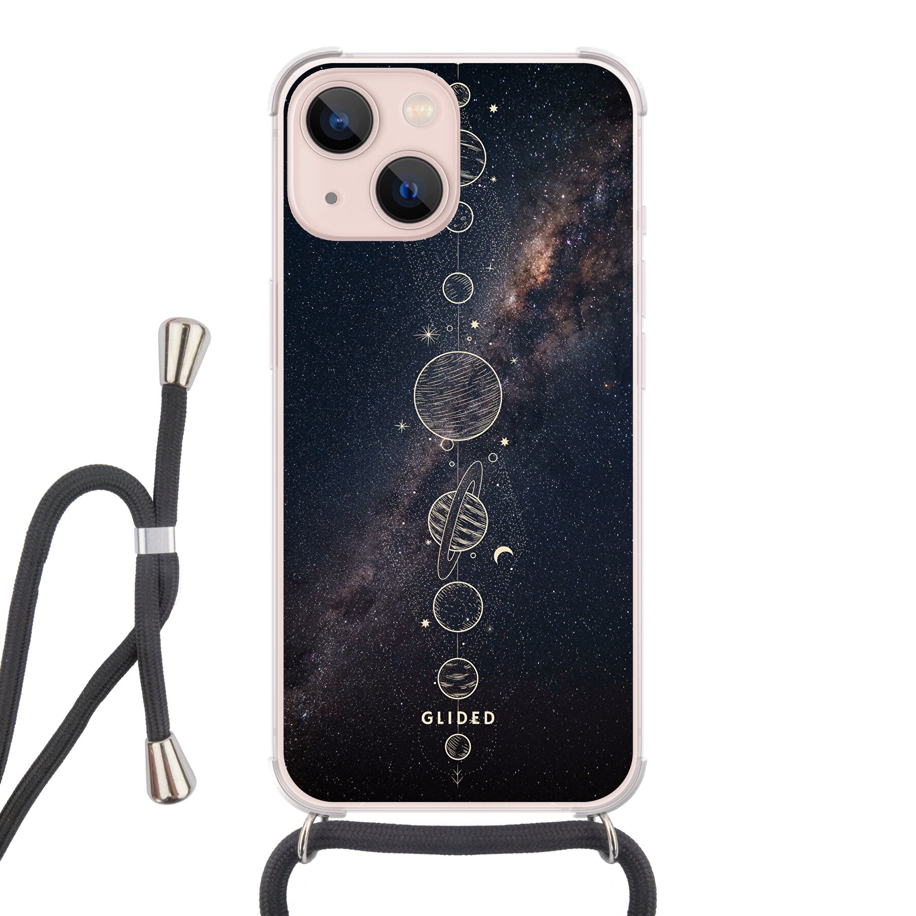 Planets - iPhone 13 Handyhülle Crossbody case mit Band