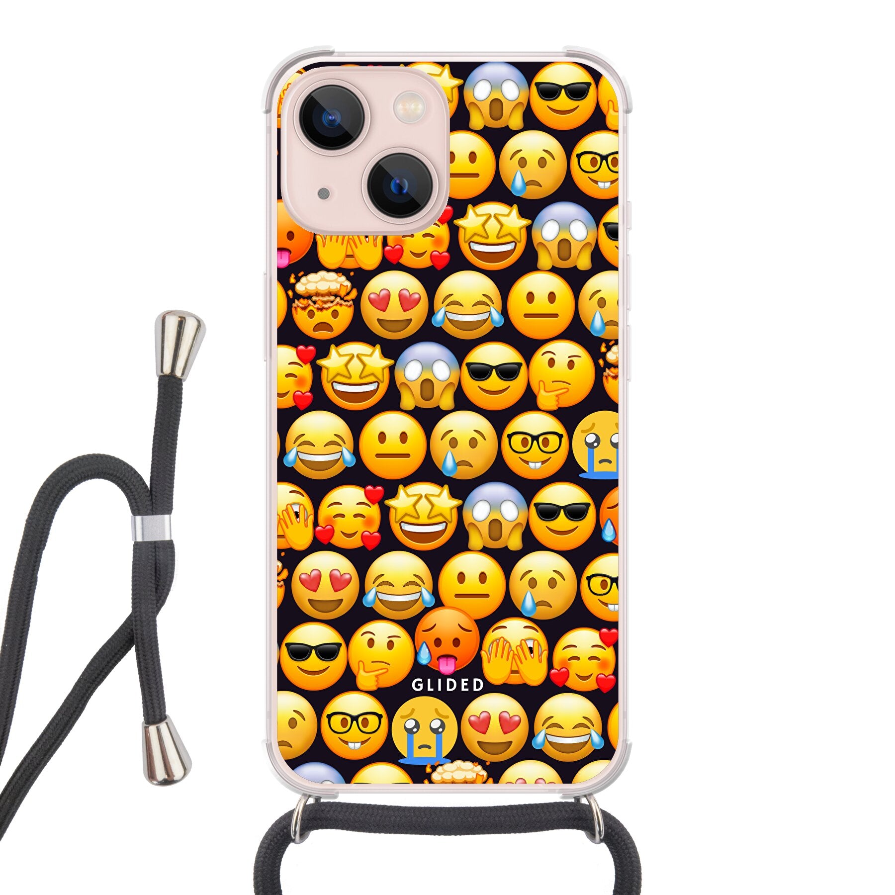 Emoji Town - iPhone 13 Handyhülle Crossbody case mit Band