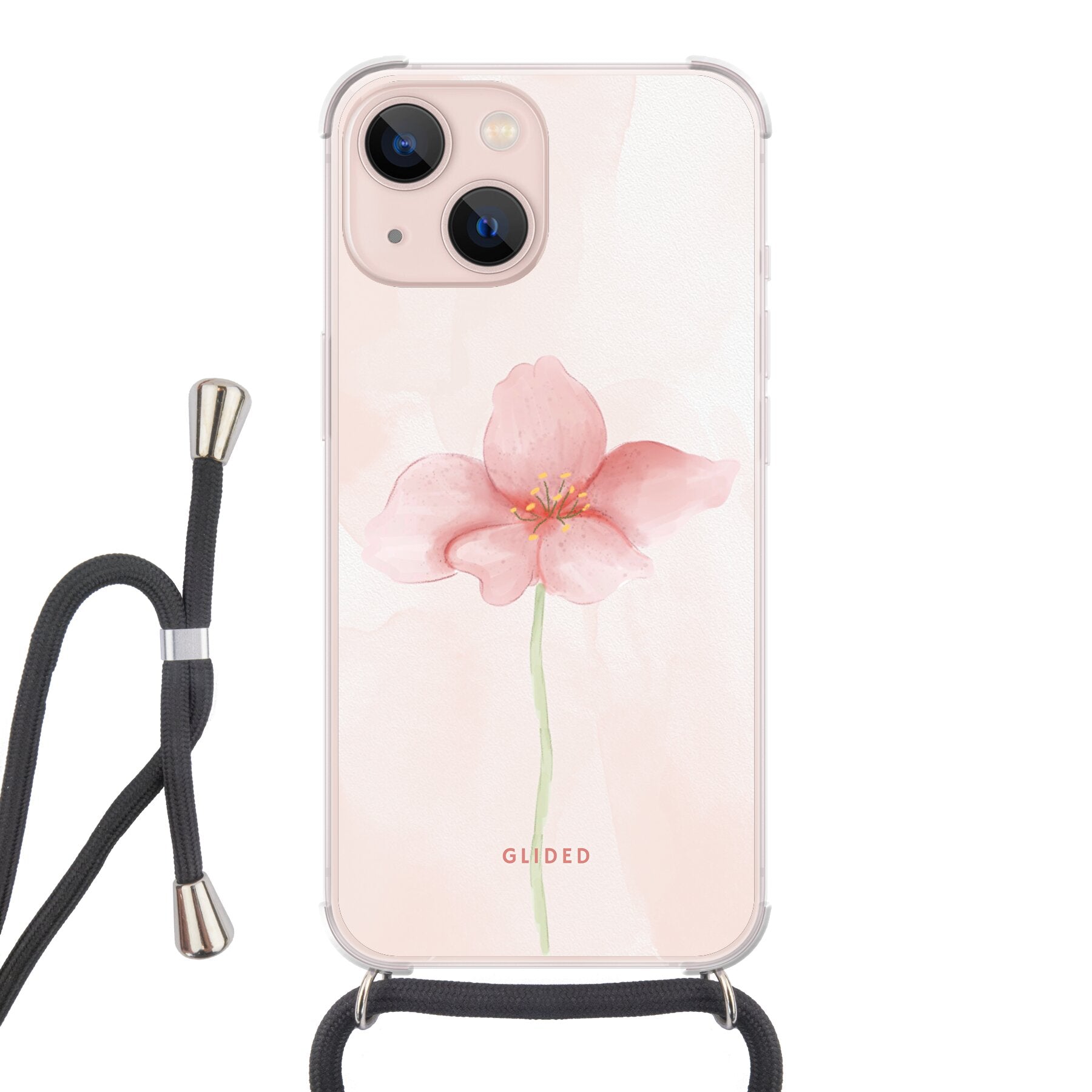 Pastel Flower - iPhone 13 Handyhülle Crossbody case mit Band