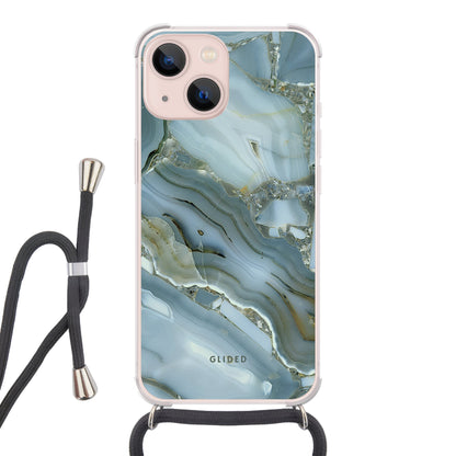 Green Marble - iPhone 13 Handyhülle Crossbody case mit Band