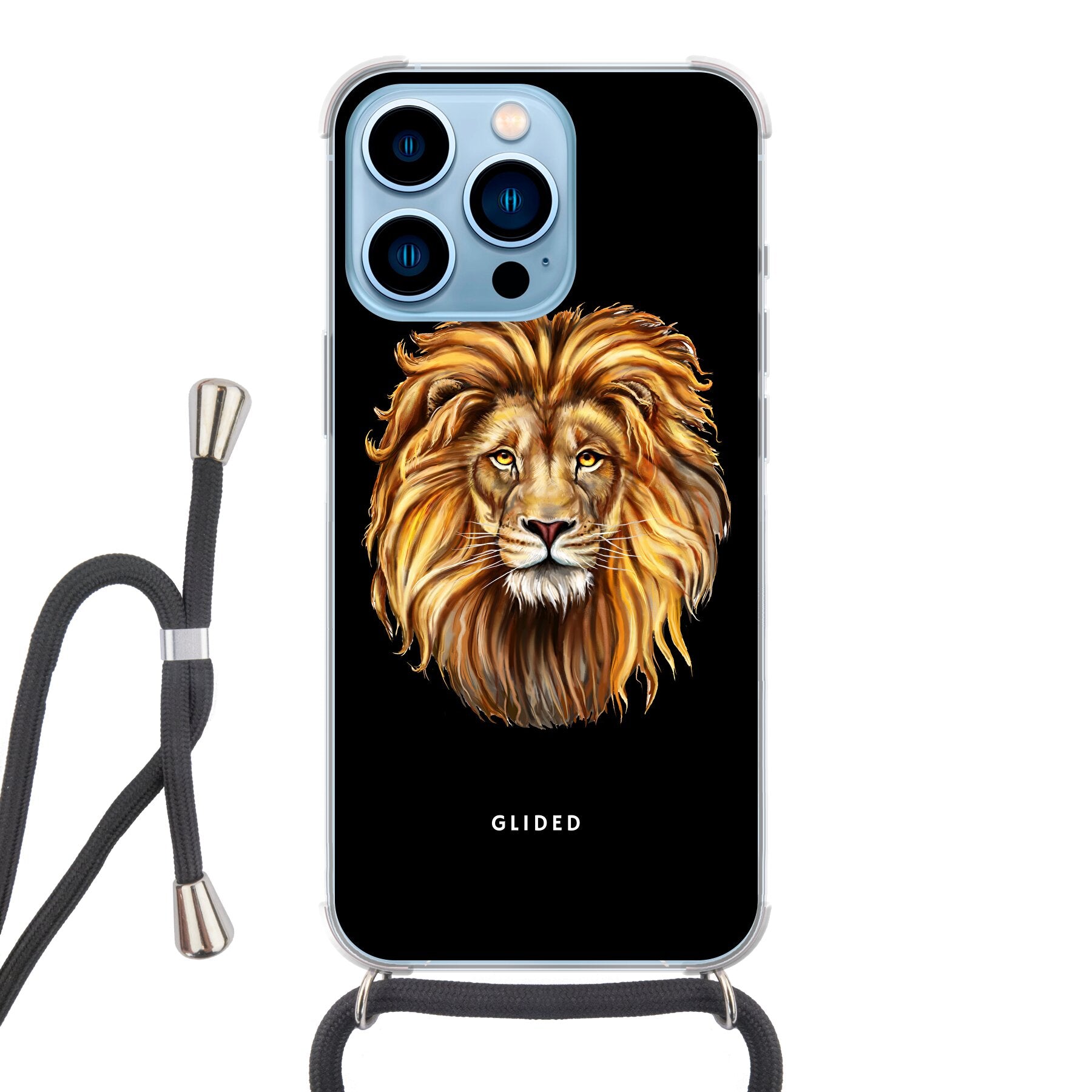 Lion Majesty - iPhone 13 Pro - Crossbody case mit Band