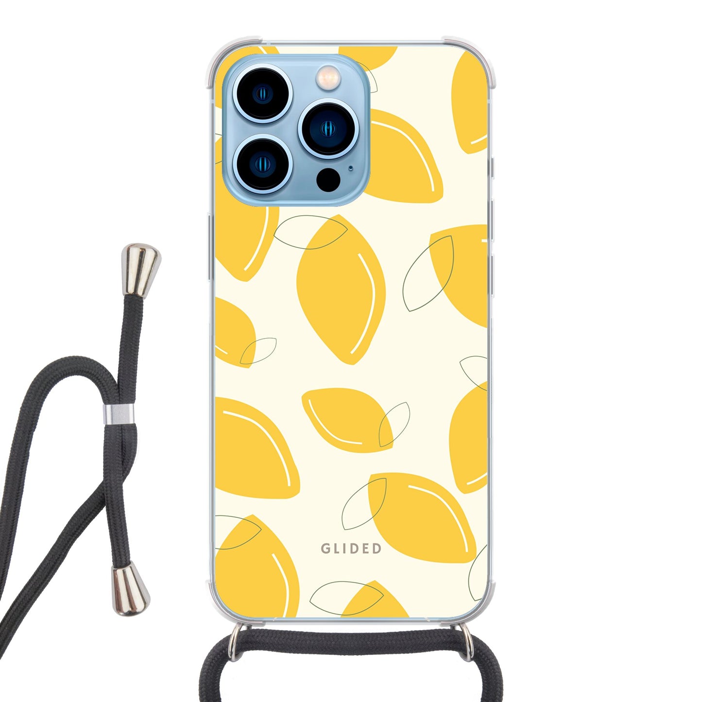 Abstract Lemon - iPhone 13 Pro - Crossbody case mit Band