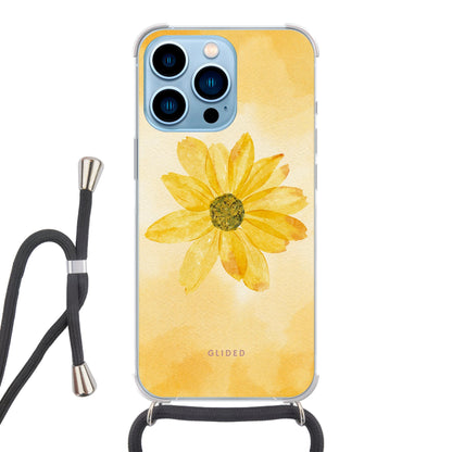 Yellow Flower - iPhone 13 Pro Max Handyhülle Crossbody case mit Band