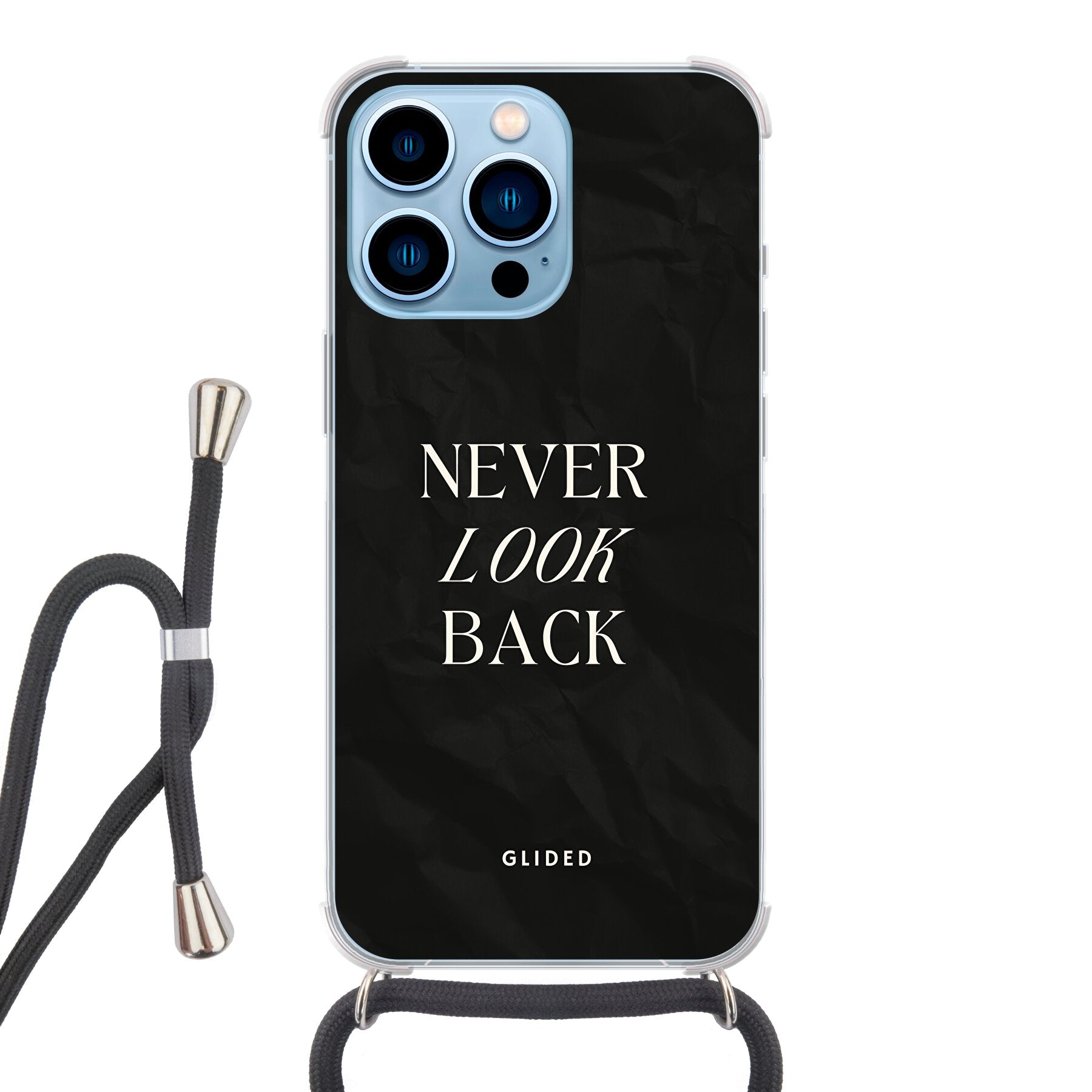 Never Back - iPhone 13 Pro Max Handyhülle Crossbody case mit Band