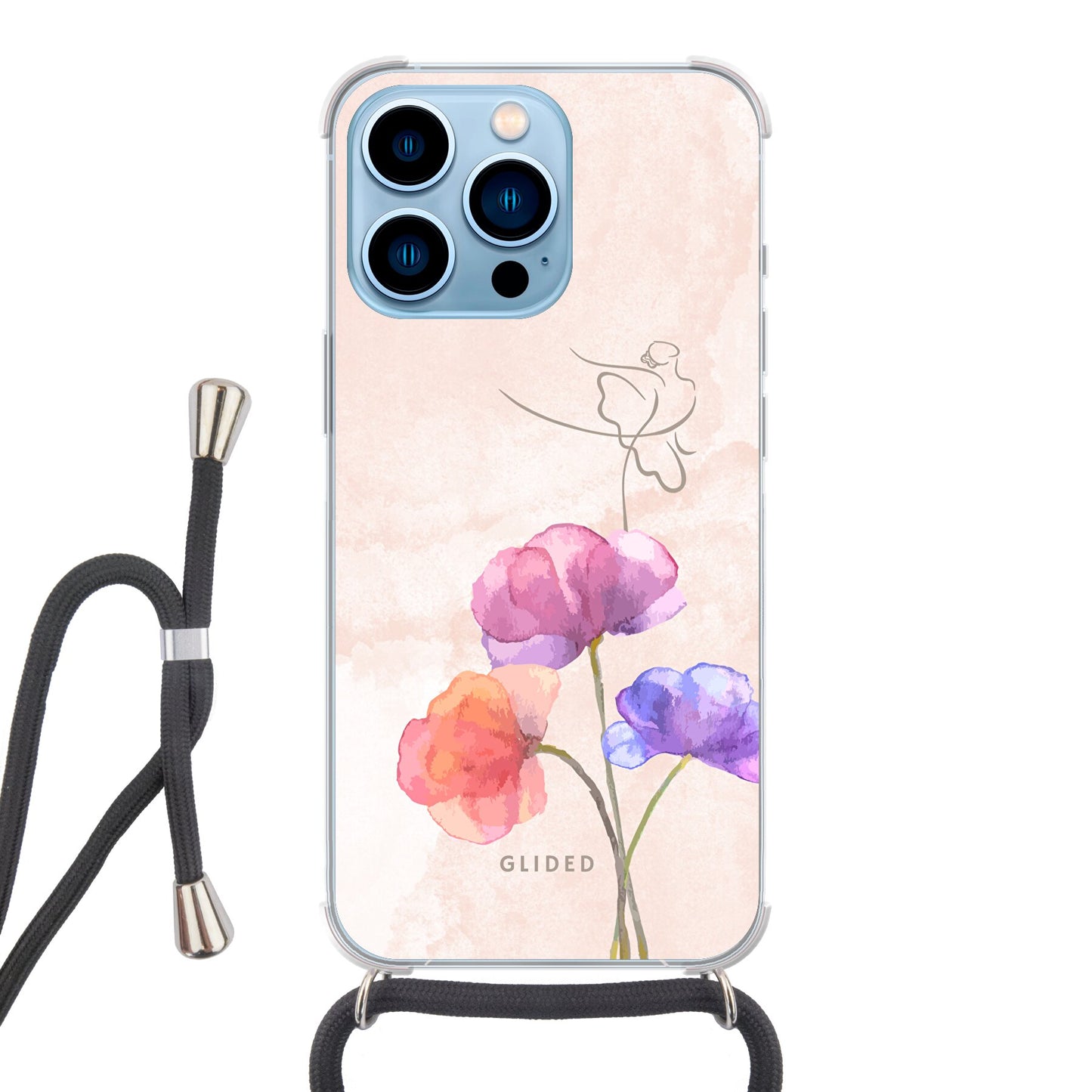 Blossom - iPhone 13 Pro Max Handyhülle Crossbody case mit Band