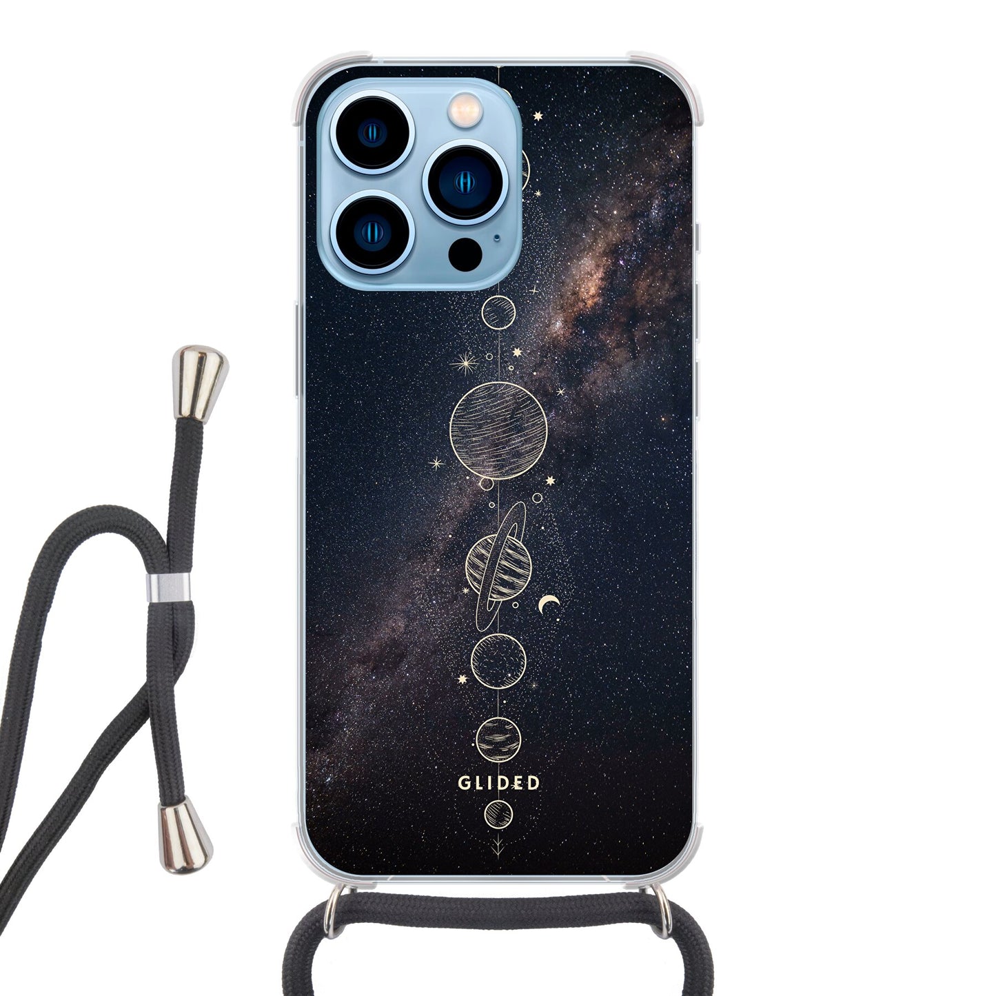 Planets - iPhone 13 Pro Max Handyhülle Crossbody case mit Band