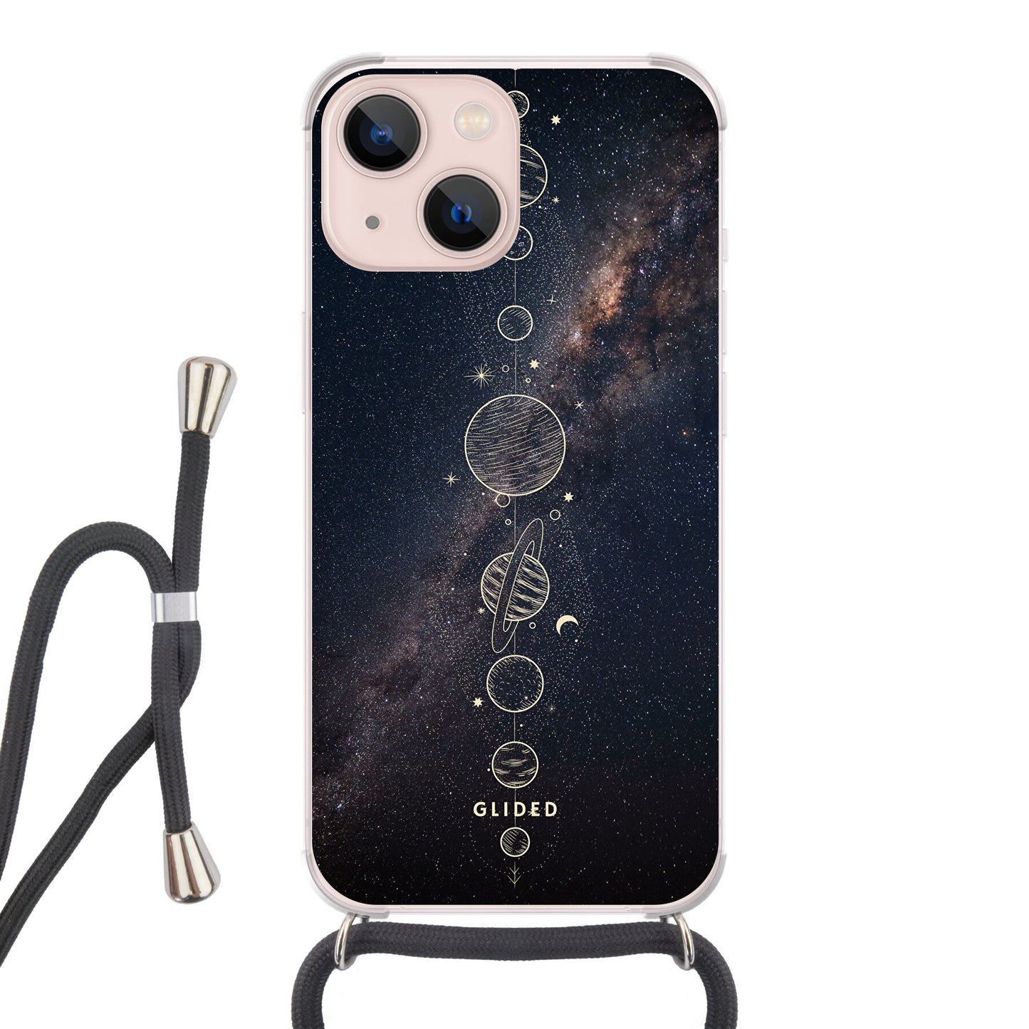 Planets - iPhone 13 mini Handyhülle Crossbody case mit Band