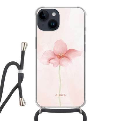 Pastel Flower - iPhone 14 Handyhülle Crossbody case mit Band