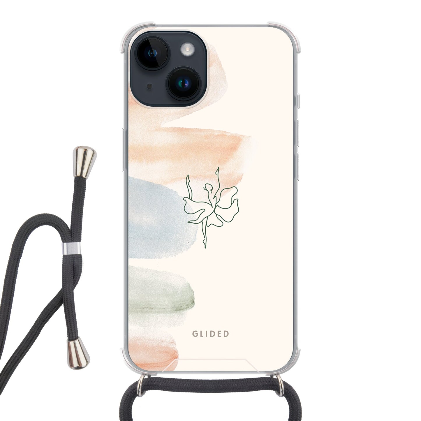 Aquarelle - iPhone 14 Handyhülle Crossbody case mit Band