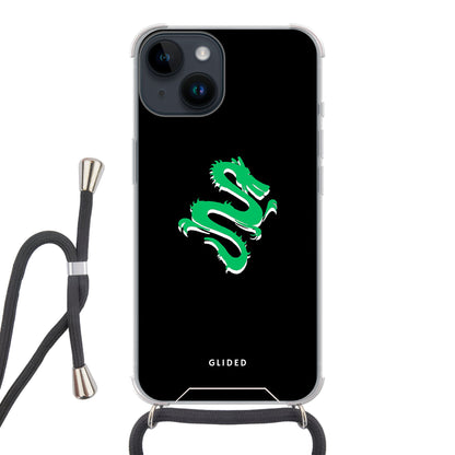 Emerald Dragon - iPhone 14 Handyhülle Crossbody case mit Band