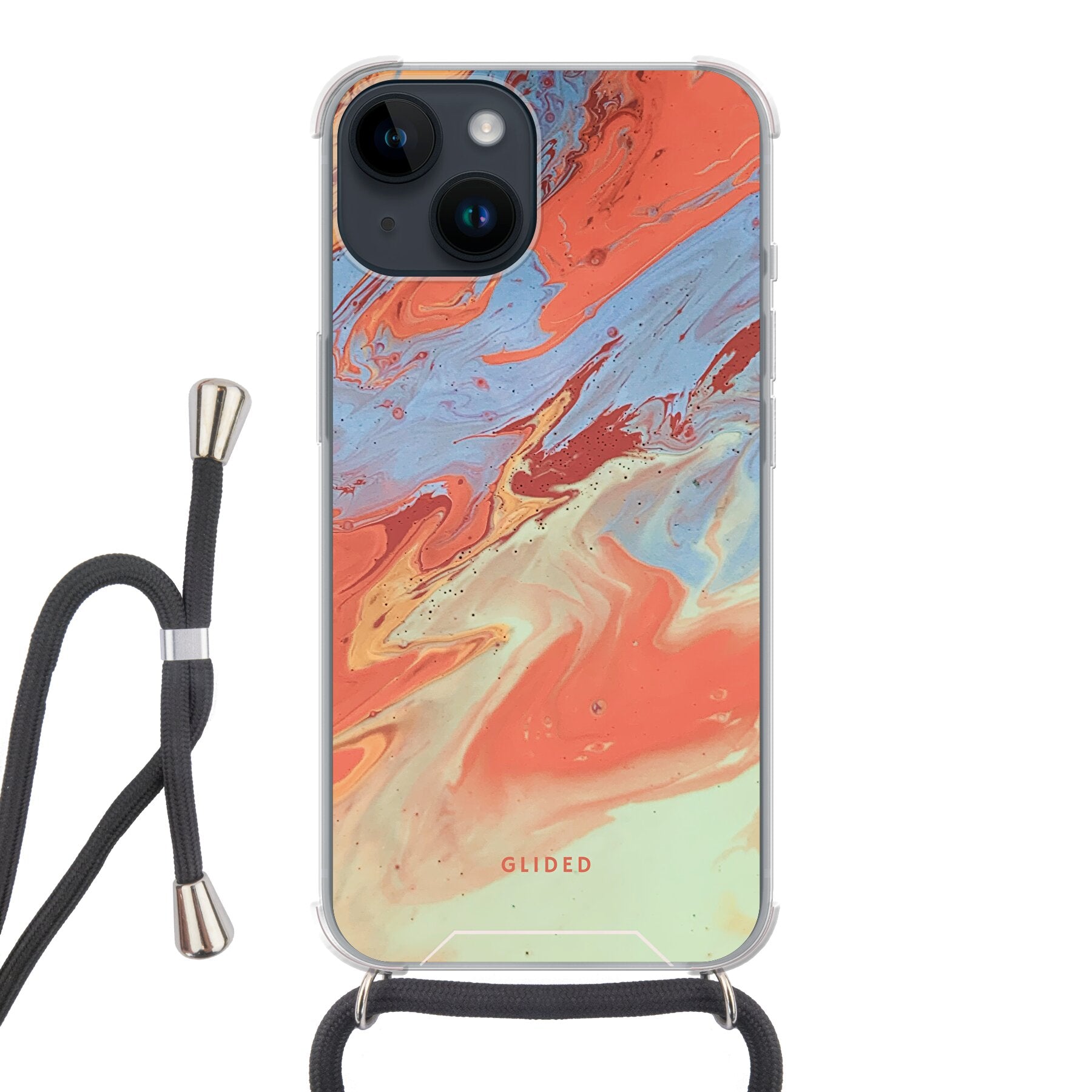 Watercolor - iPhone 14 Handyhülle Crossbody case mit Band