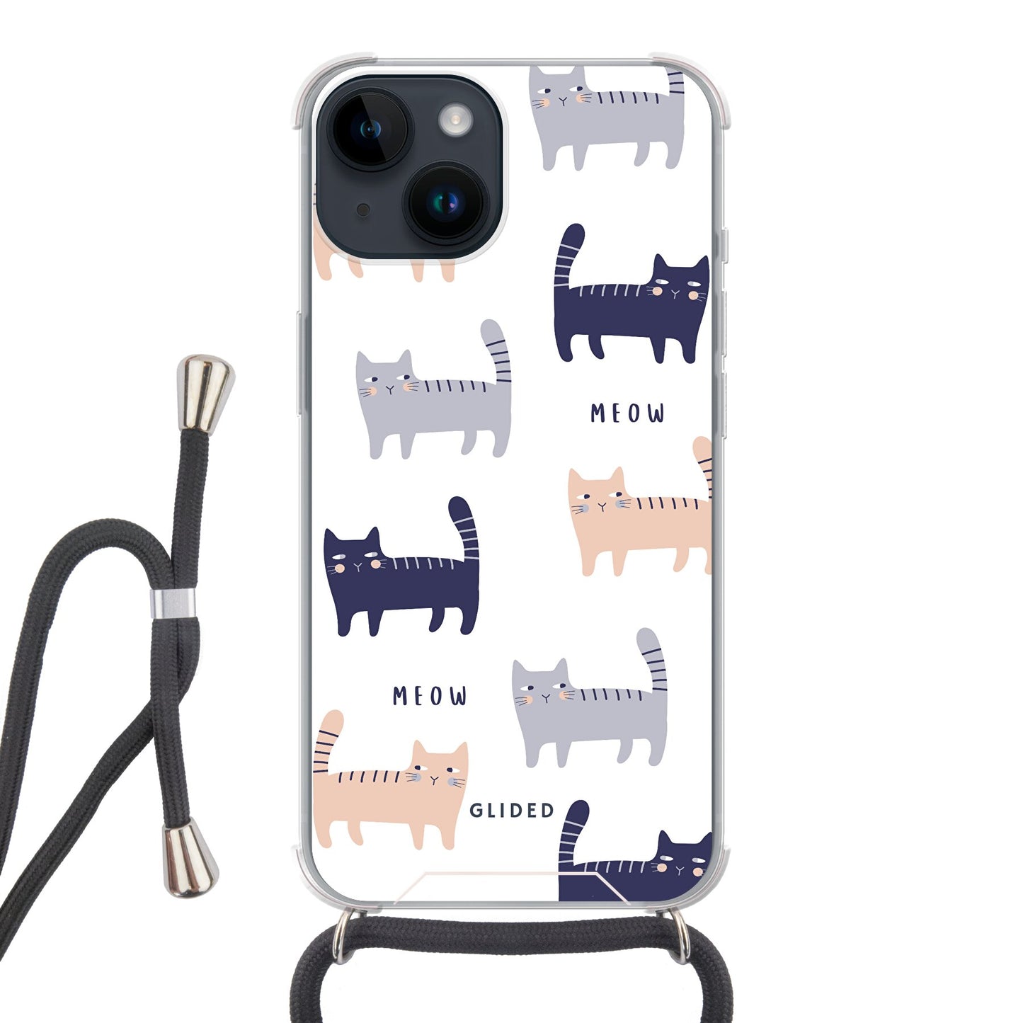 Purrfection - iPhone 14 Handyhülle Crossbody case mit Band