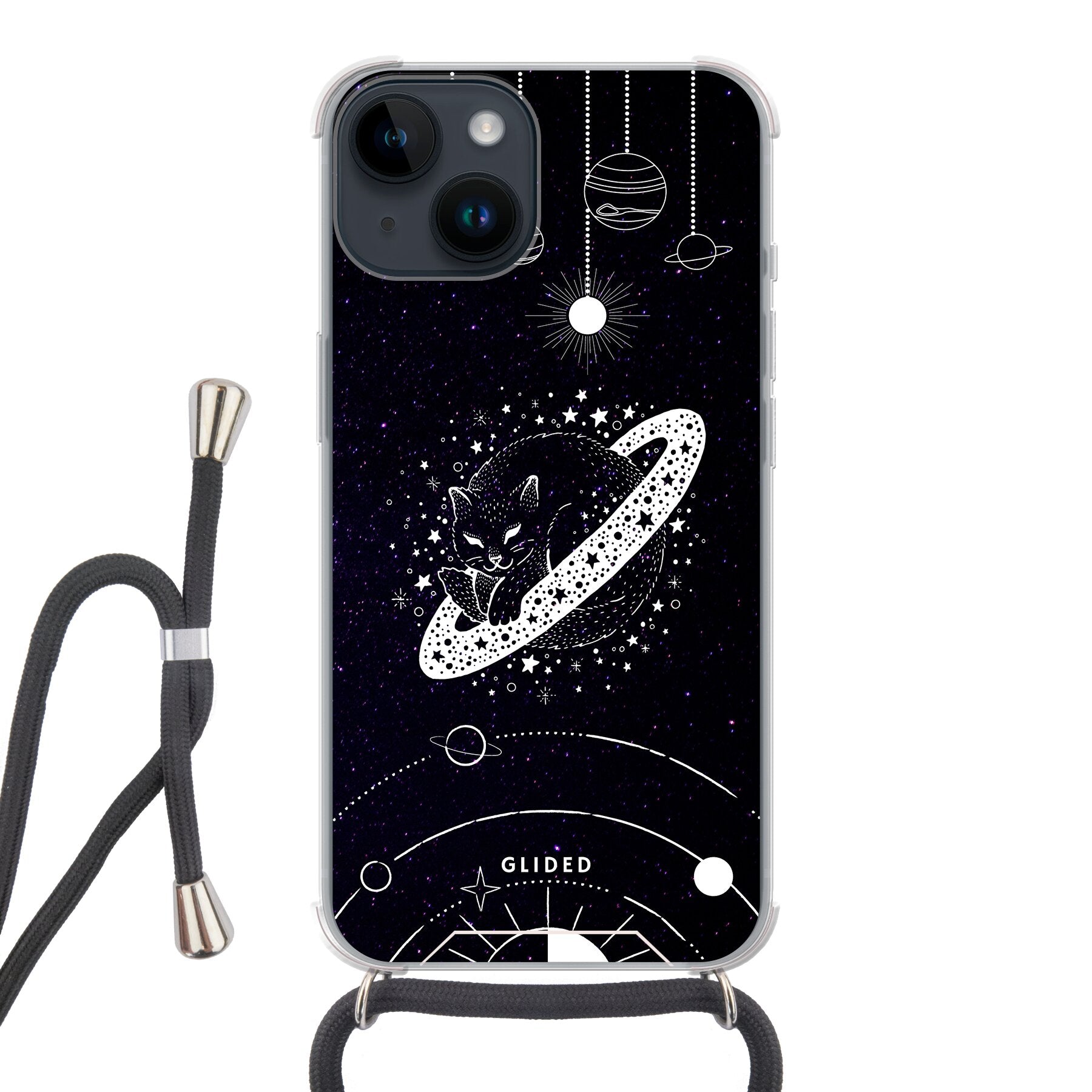 Astro Whiskers - iPhone 14 Handyhülle Crossbody case mit Band