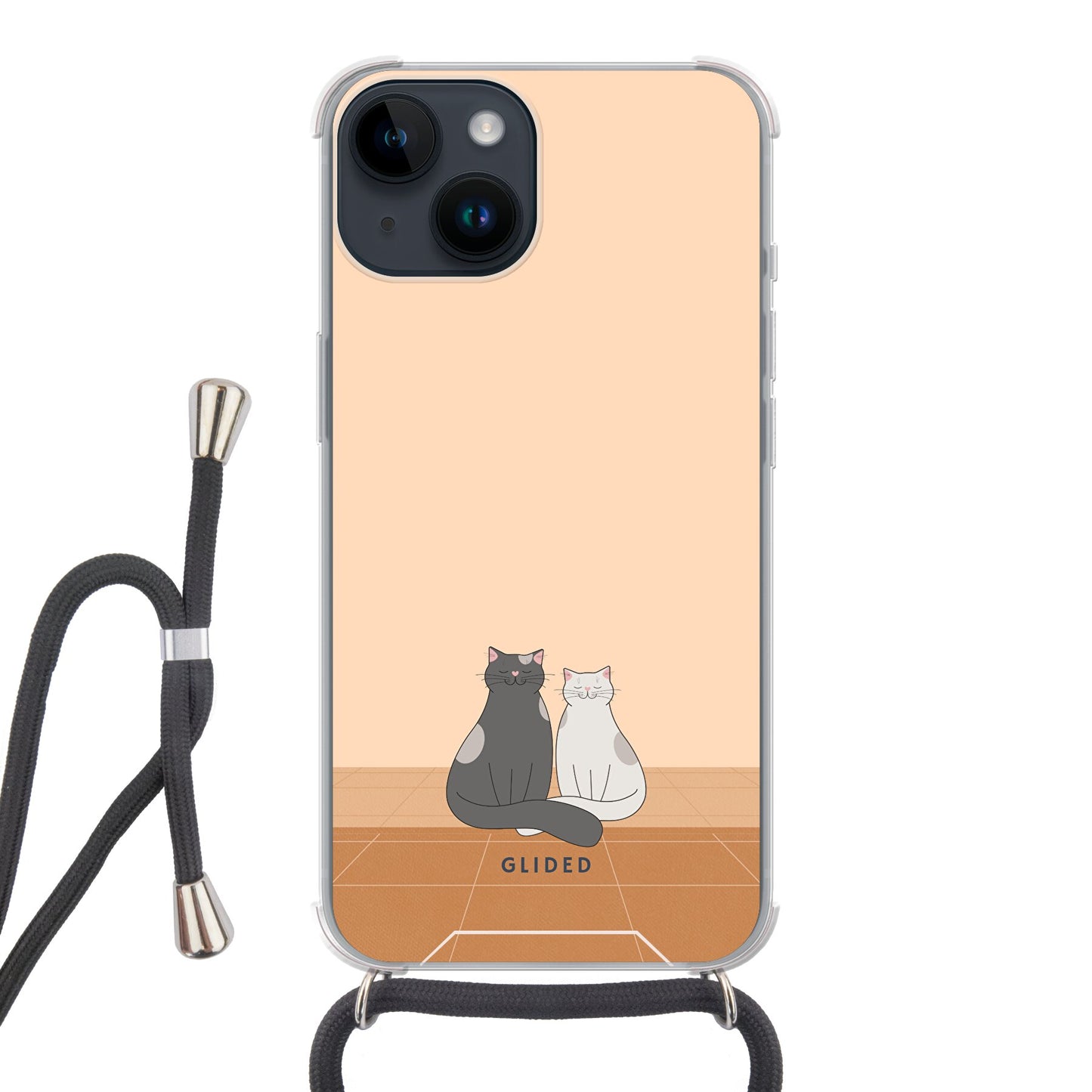 Catty Friends - iPhone 14 Handyhülle Crossbody case mit Band