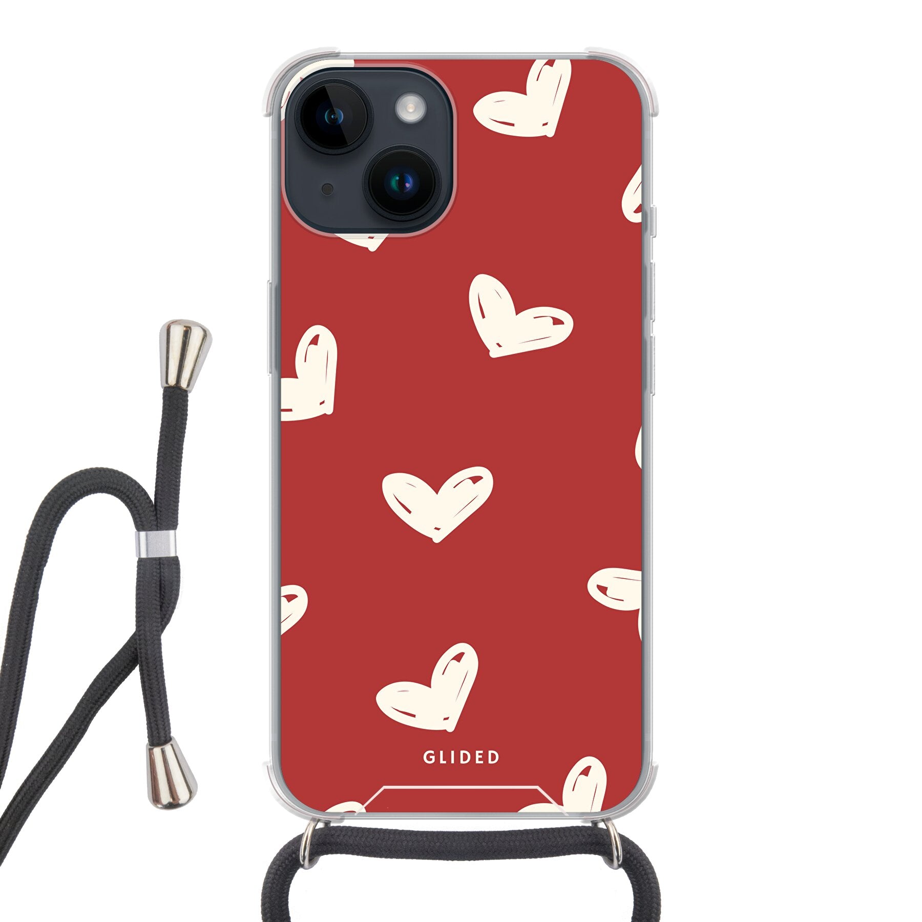 Red Love - iPhone 14 - Crossbody case mit Band