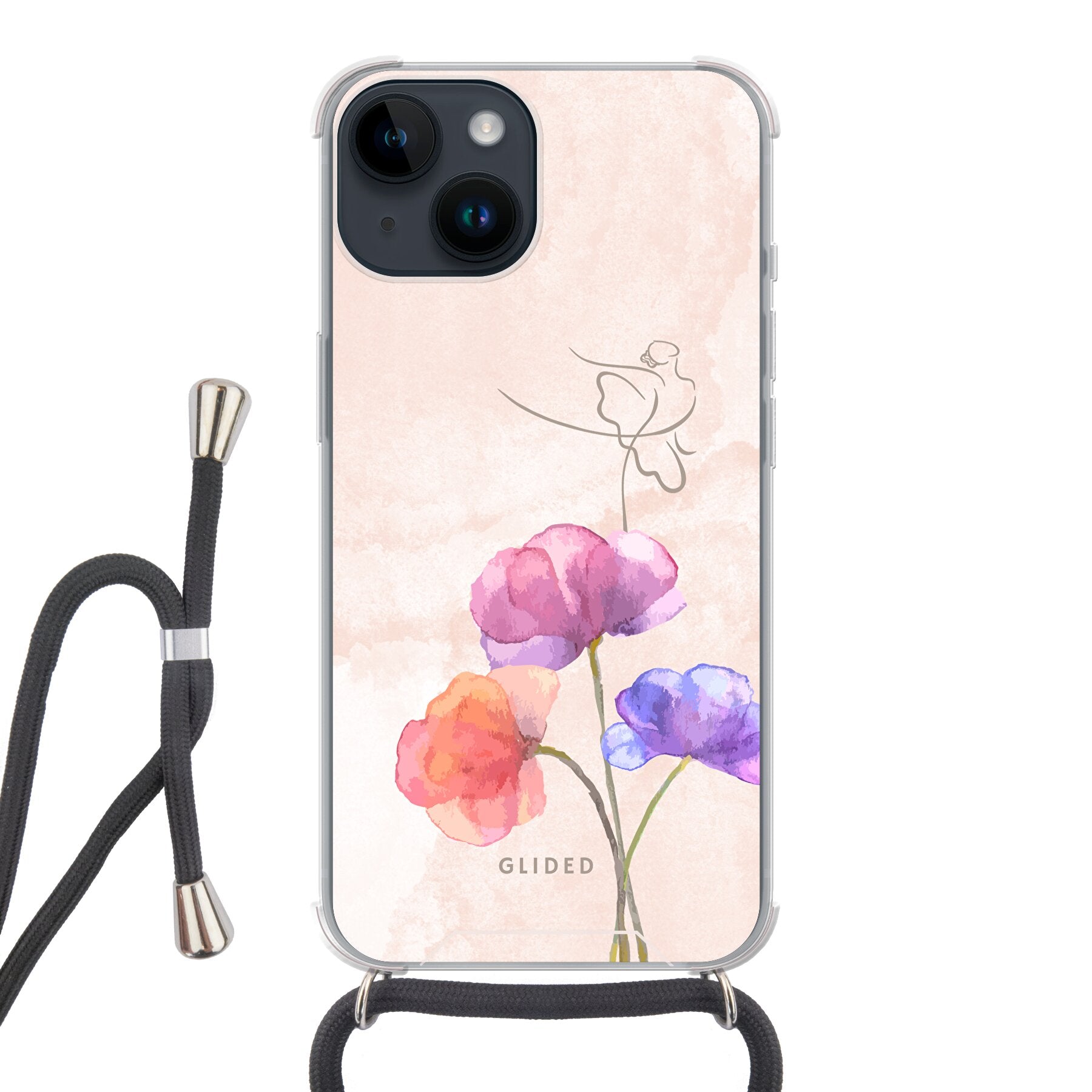 Blossom - iPhone 14 Handyhülle Crossbody case mit Band