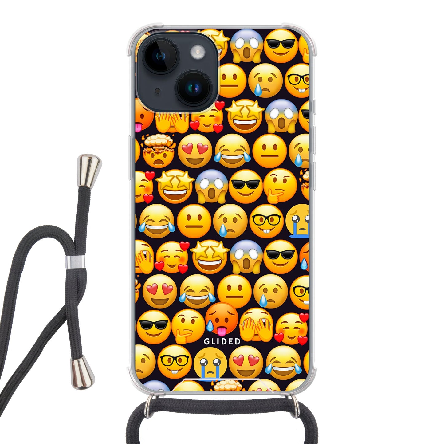 Emoji Town - iPhone 14 Handyhülle Crossbody case mit Band