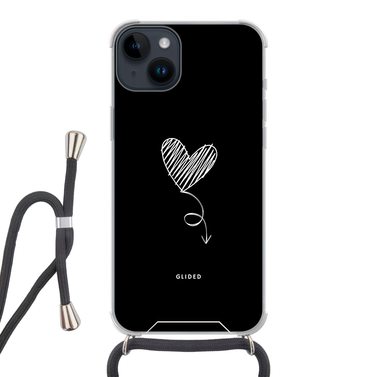 Dark Heart - iPhone 14 Plus Handyhülle Crossbody case mit Band