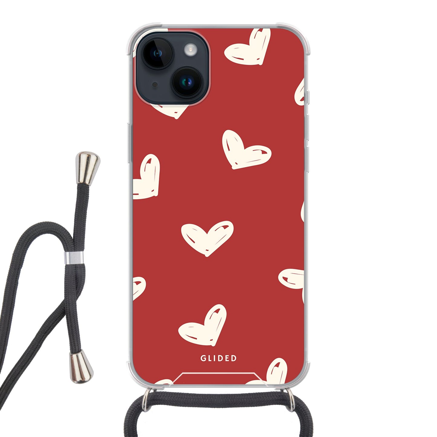 Red Love - iPhone 14 Plus - Crossbody case mit Band