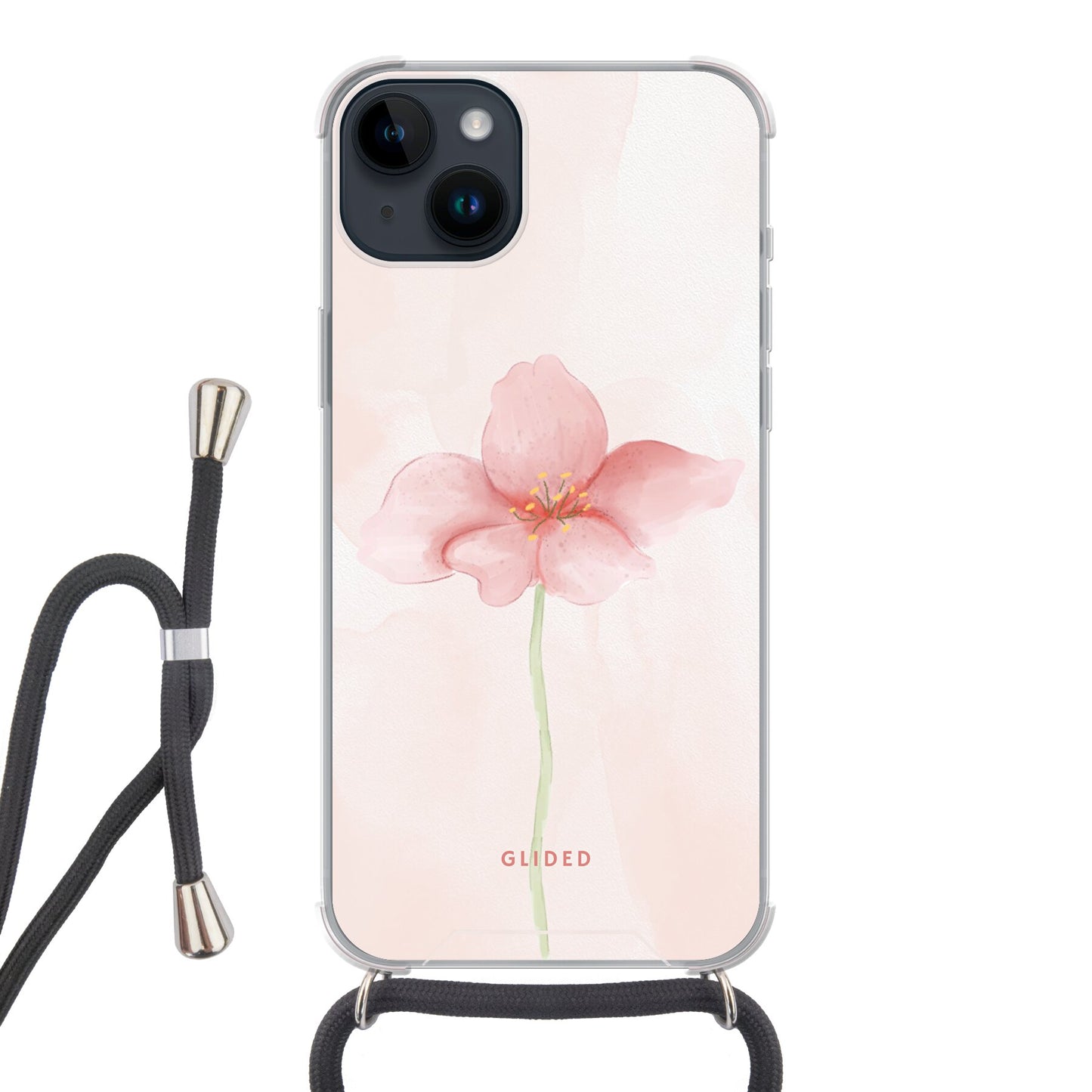 Pastel Flower - iPhone 14 Plus Handyhülle Crossbody case mit Band