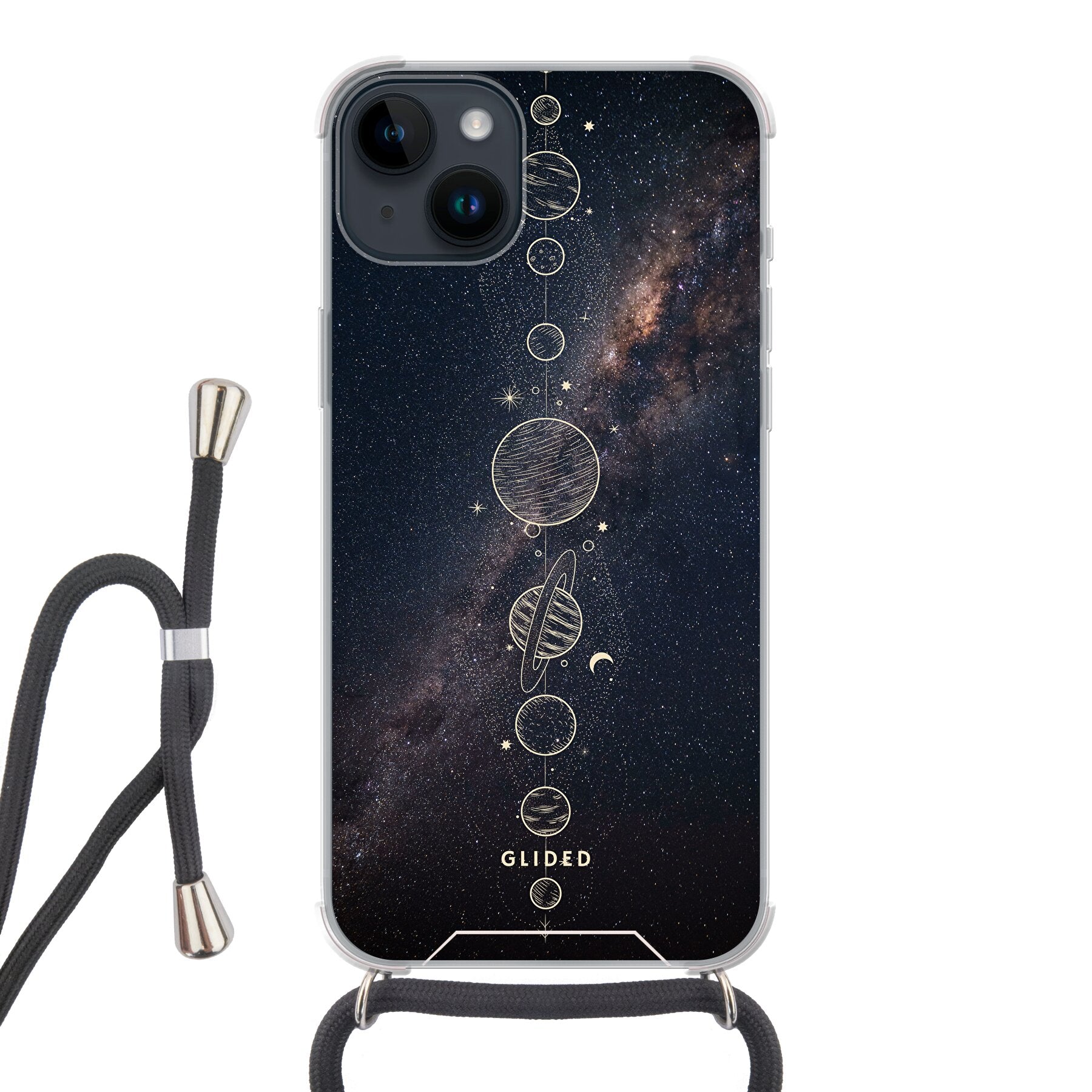 Planets - iPhone 14 Plus Handyhülle Crossbody case mit Band