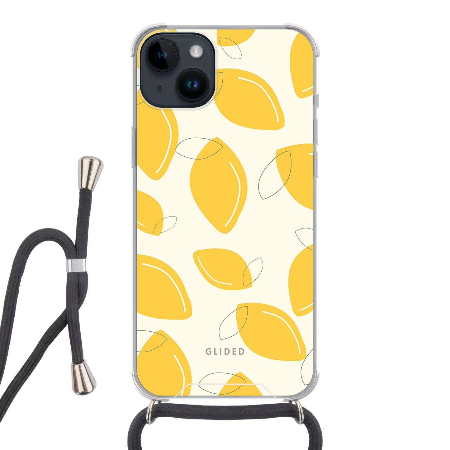 Abstract Lemon - iPhone 14 Plus - Crossbody case mit Band