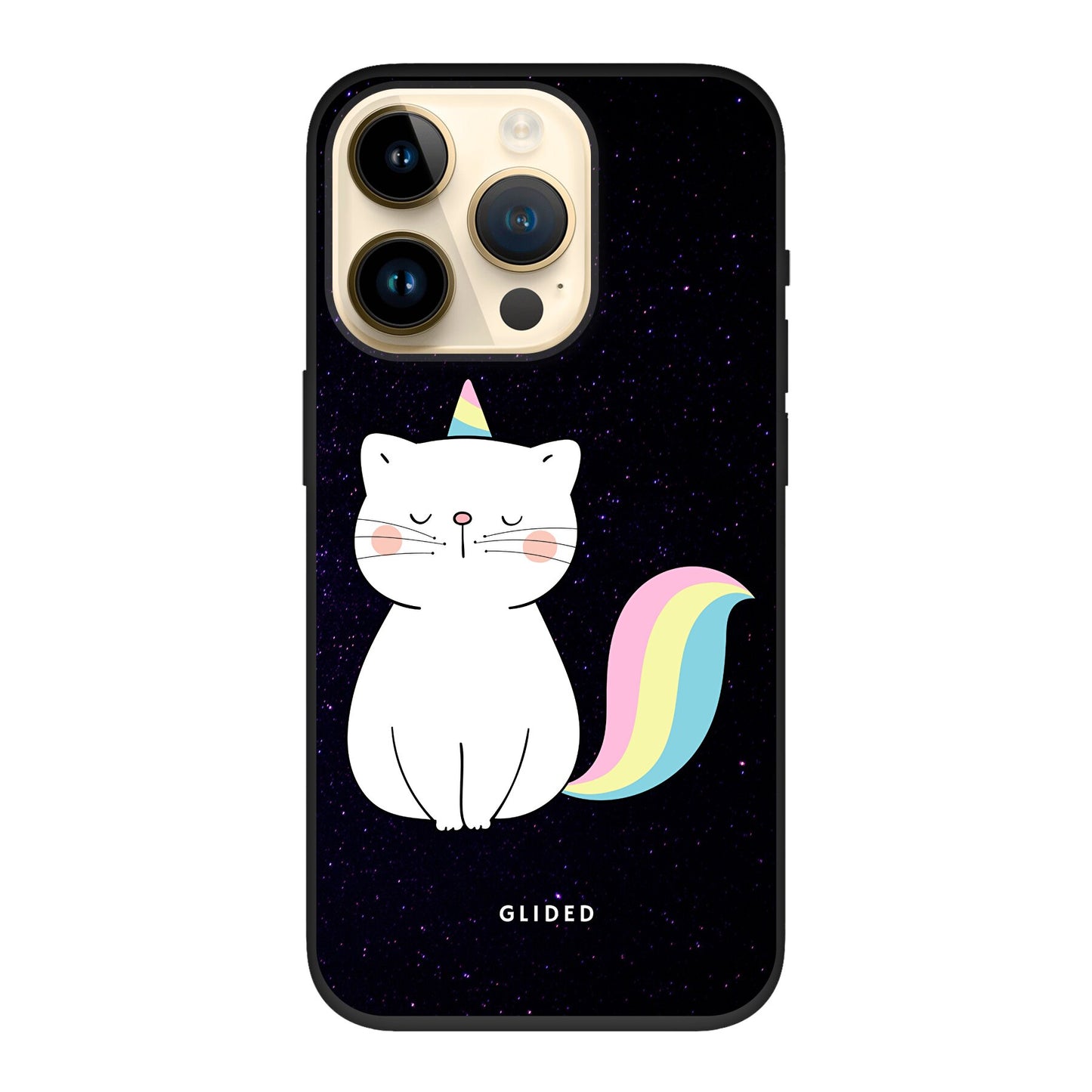 Unicorn Cat - iPhone 14 Pro Handyhülle Biologisch Abbaubar