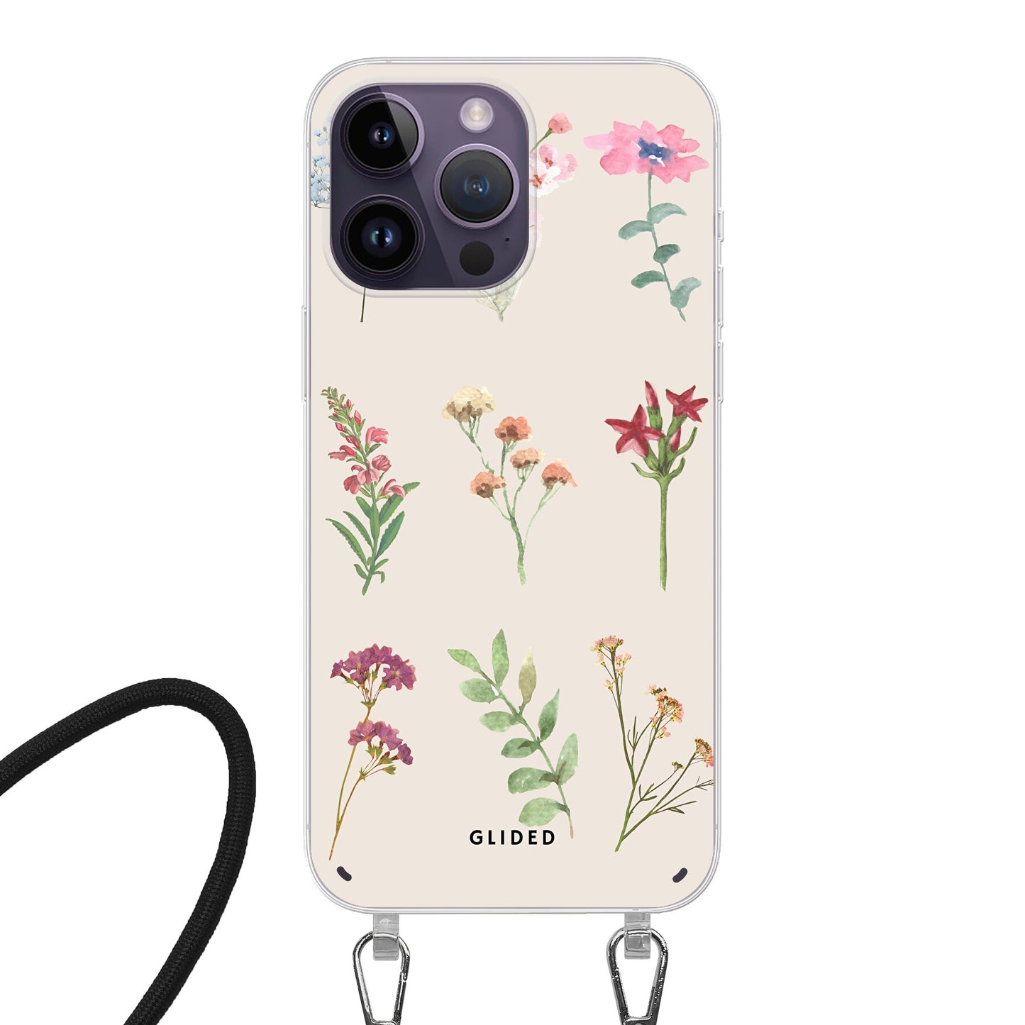 Botanical Garden - iPhone 14 Pro - Crossbody case mit Band