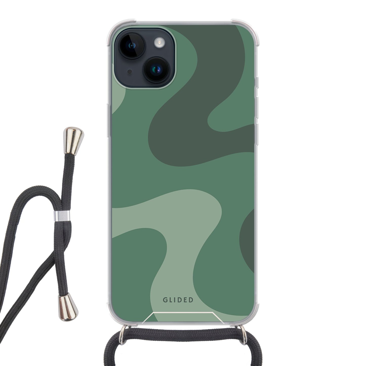 Green Wave - iPhone 14 Pro Handyhülle Crossbody case mit Band