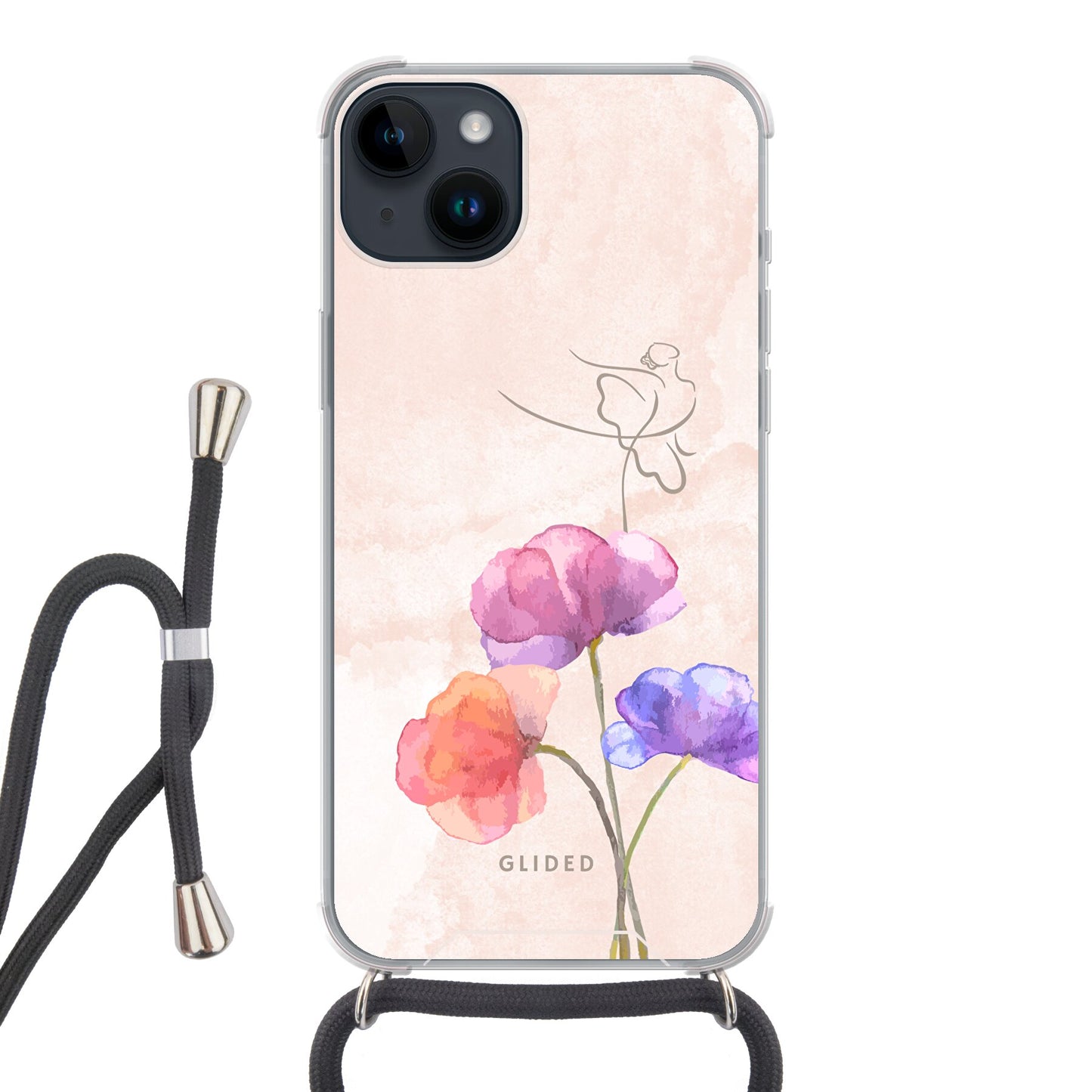Blossom - iPhone 14 Pro Handyhülle Crossbody case mit Band