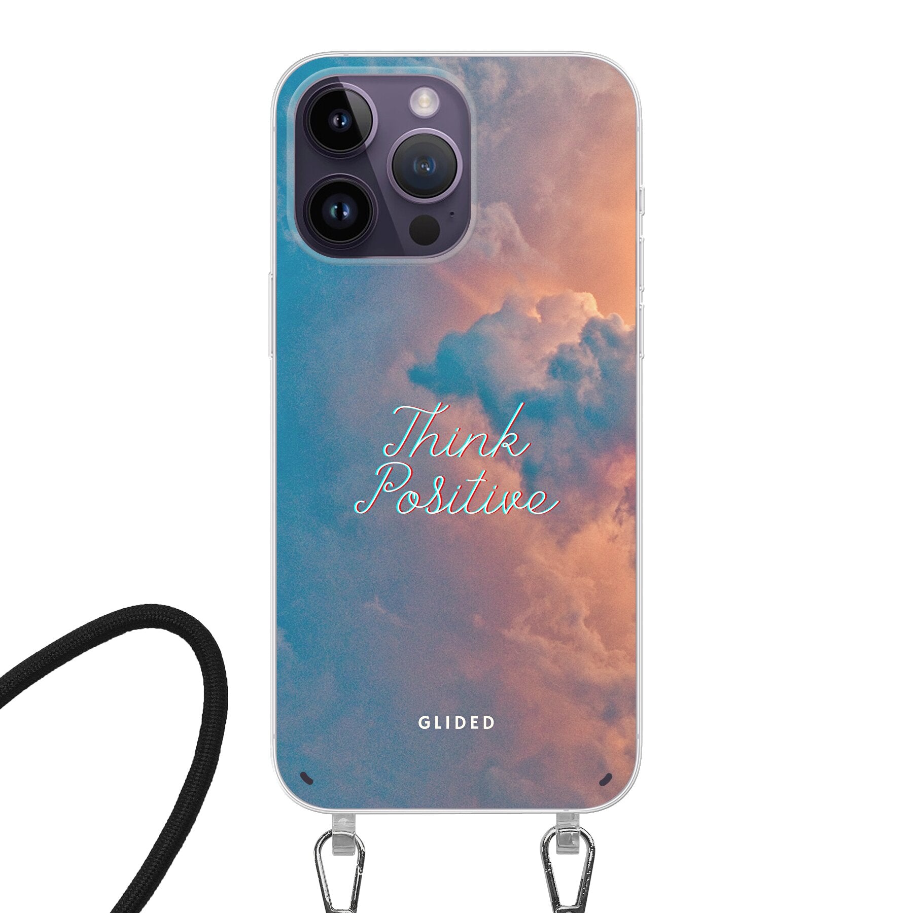 Think positive - iPhone 14 Pro Handyhülle Crossbody case mit Band