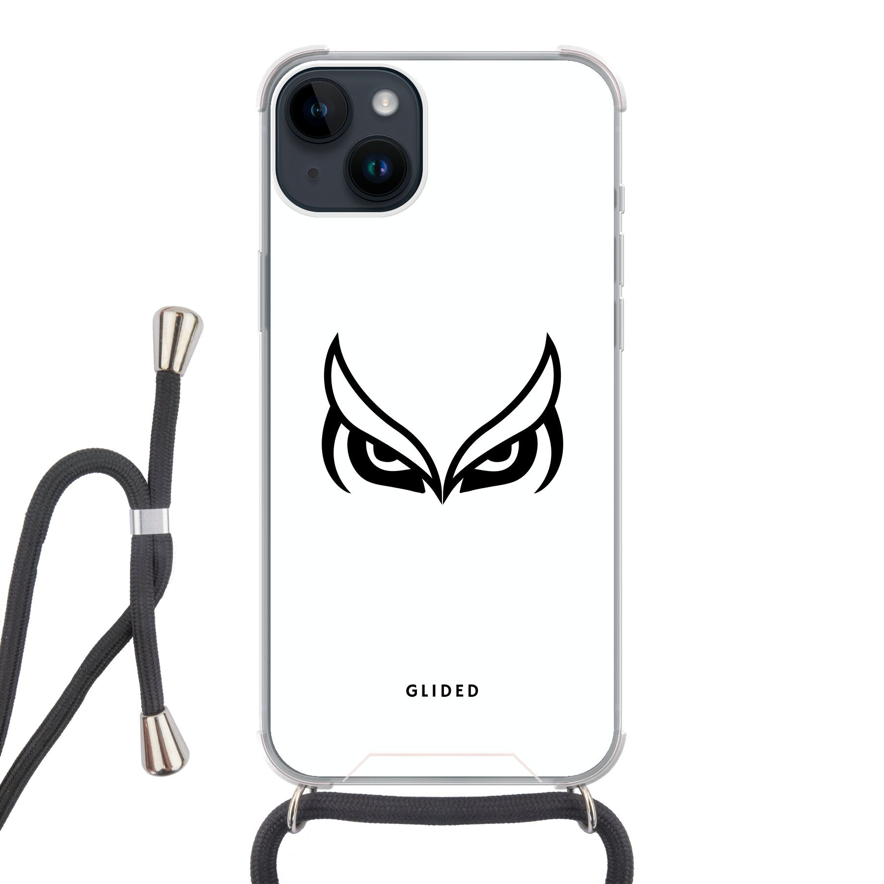 White Owl - iPhone 14 Pro Handyhülle Crossbody case mit Band