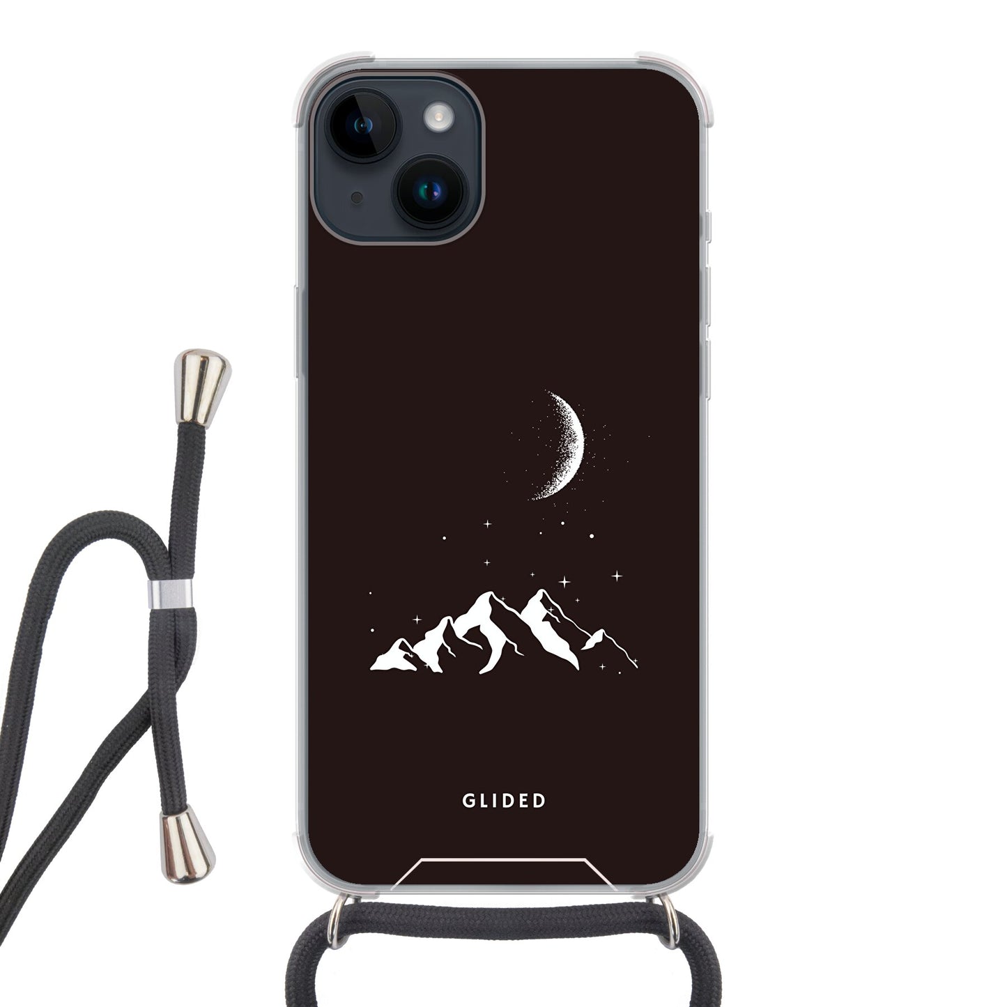 Midnight Peaks - iPhone 14 Pro Handyhülle Crossbody case mit Band