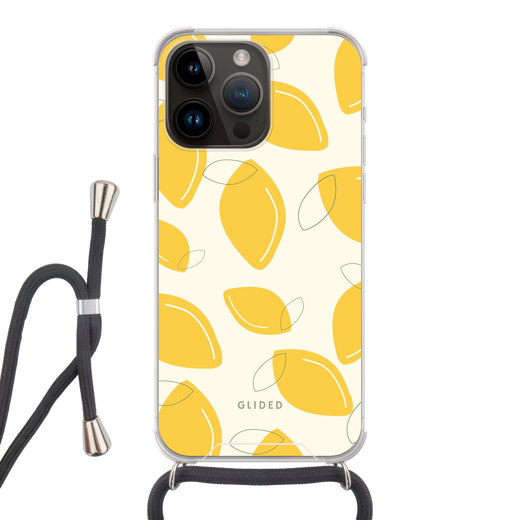 Abstract Lemon - iPhone 14 Pro Max - Crossbody case mit Band