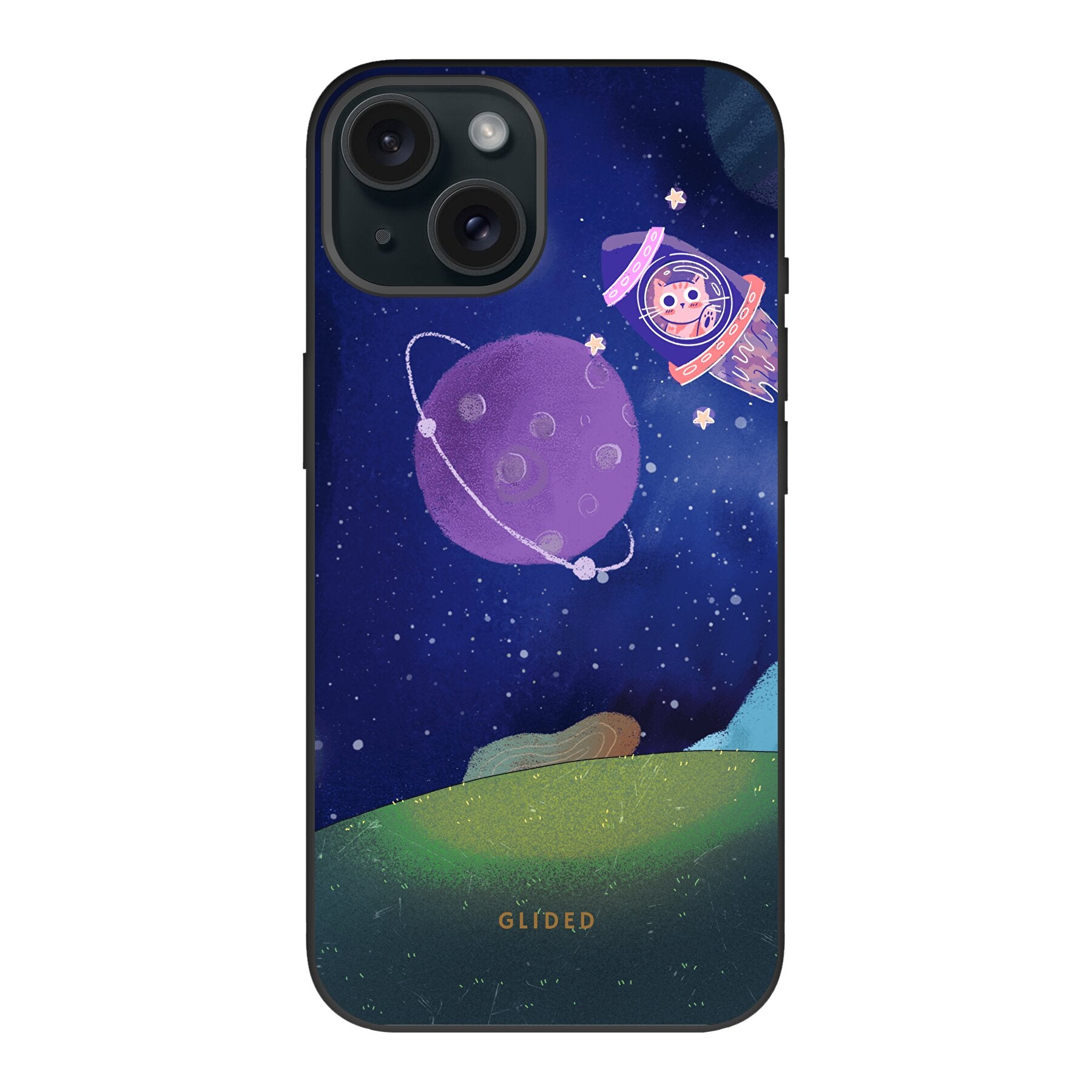 Galaxy Cat - iPhone 15 Handyhülle Biologisch Abbaubar