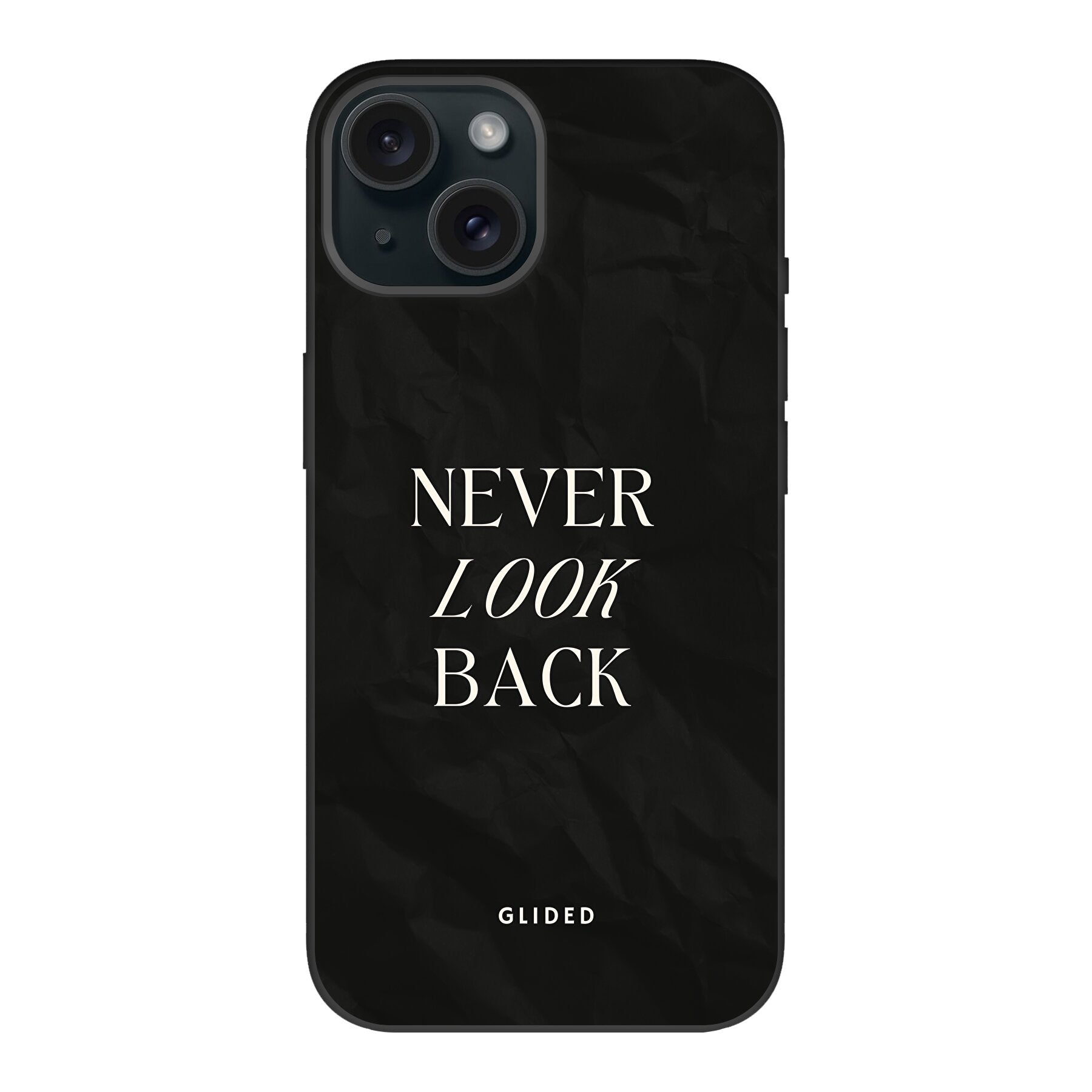 Never Back - iPhone 15 Handyhülle Biologisch Abbaubar