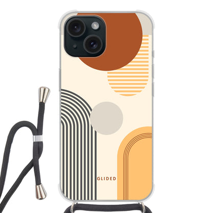 Abstraction - iPhone 15 Handyhülle Crossbody case mit Band