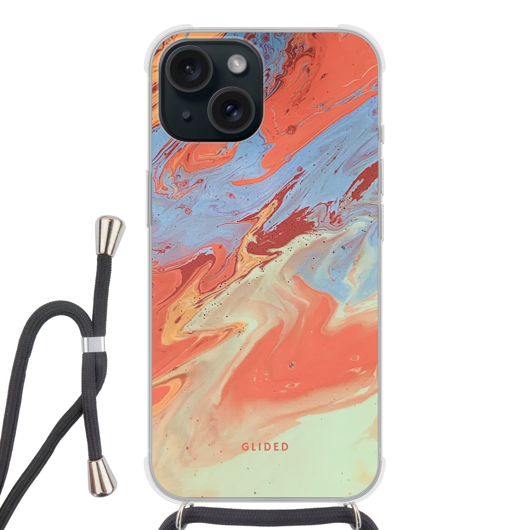 Watercolor - iPhone 15 Handyhülle Crossbody case mit Band