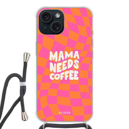 Coffee Mom - iPhone 15 - Crossbody case mit Band