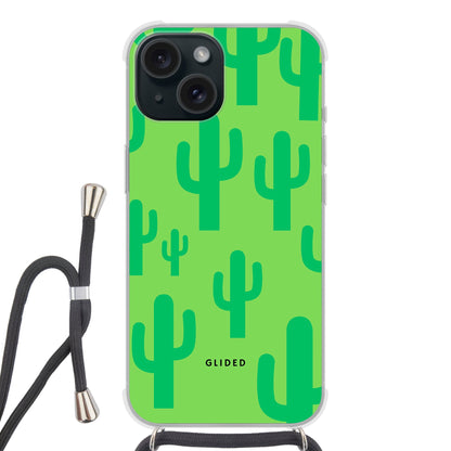 Cactus Spikes - iPhone 15 - Crossbody case mit Band