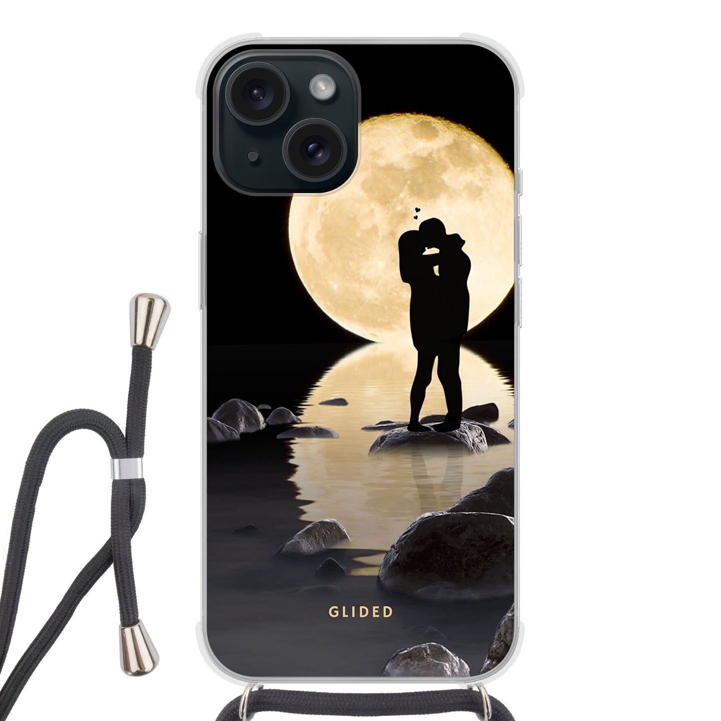 Moonlight - iPhone 15 Handyhülle Crossbody case mit Band